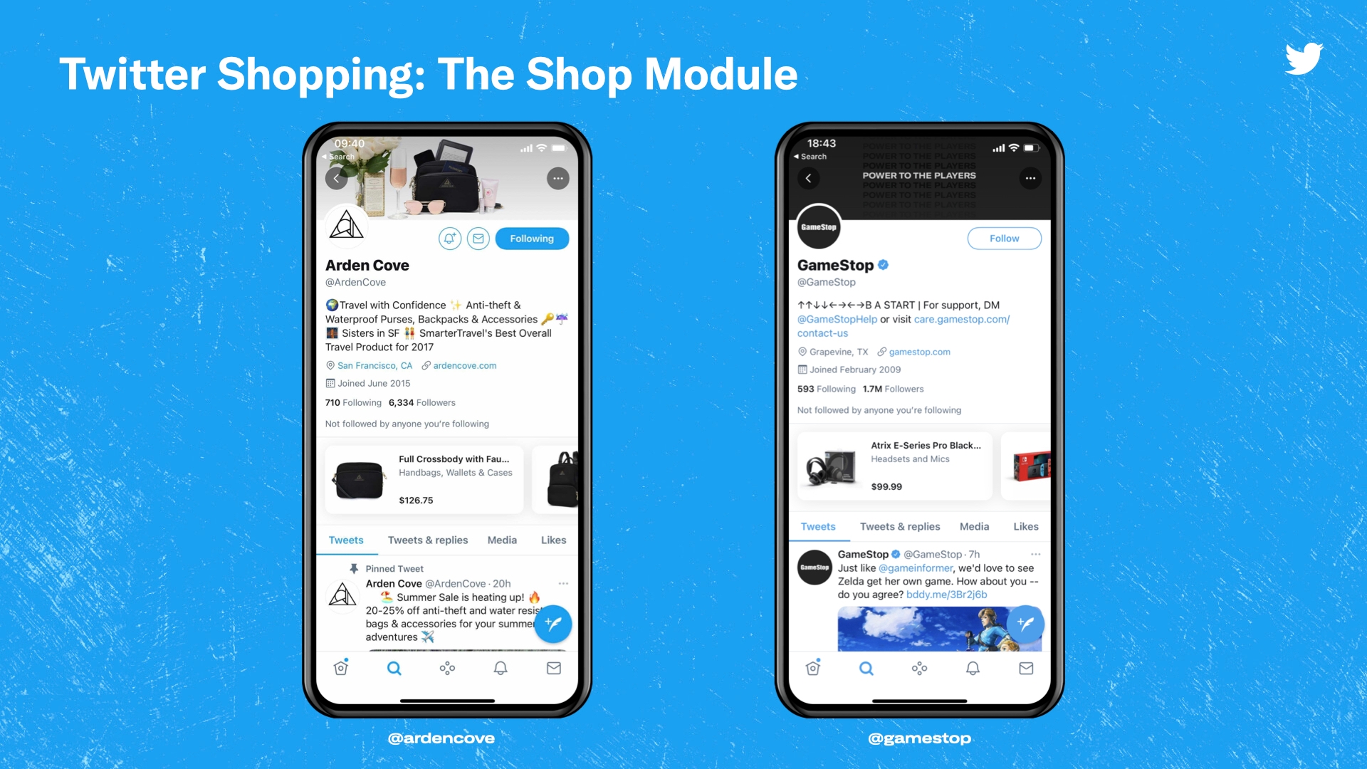 Twitter、プロフィールから商品を購入できる「Shop Module」を試験提供開始