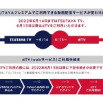 TSUTAYAプレミアム、動画配信サービスを「TSUTAYA TV」から「dTV」へ変更へ